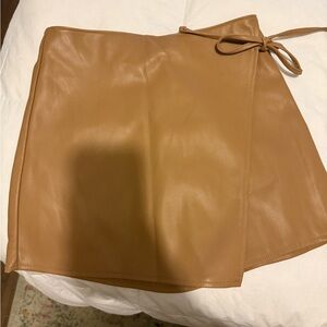 Abercrombie Vegan Leather Front Tie Skort